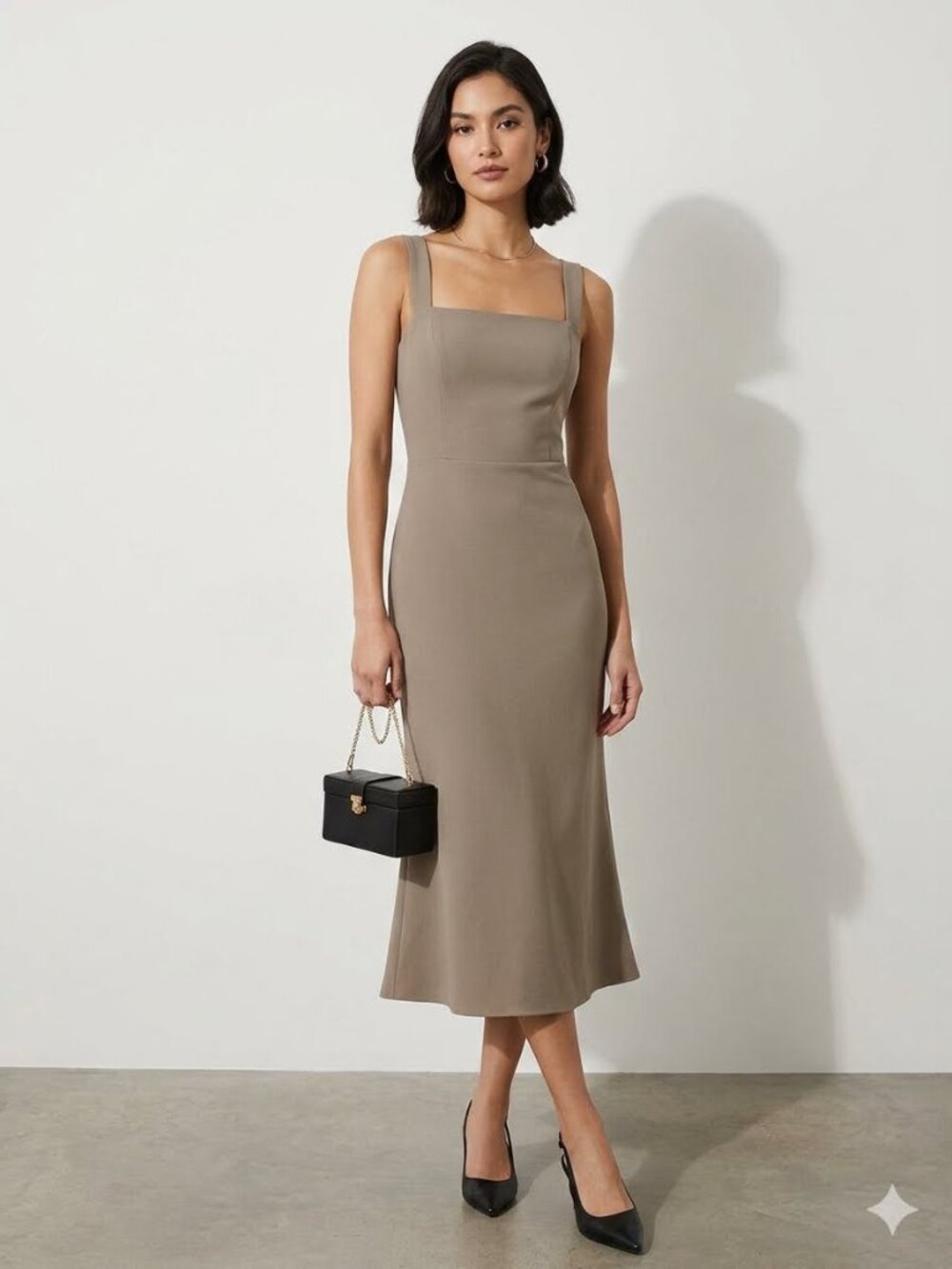 Wilfred taupe midi dress, size 2